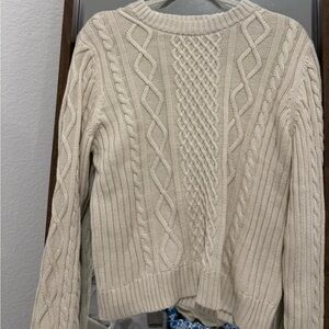 Cream Cable Knit Unisex Sweater